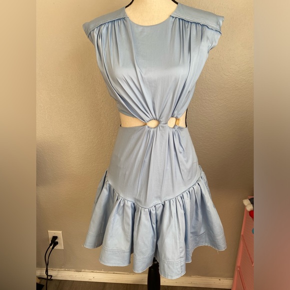 Aje Solstice Ring Embellishment Cut-out Cotton Mini Dress Size 6 - Picture 16 of 16